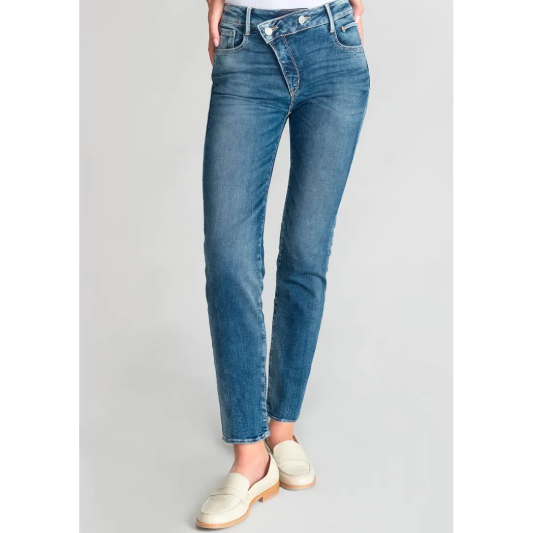 Jeans push-up regular, droit taille haute PULP, 7/8ème bleu Esme