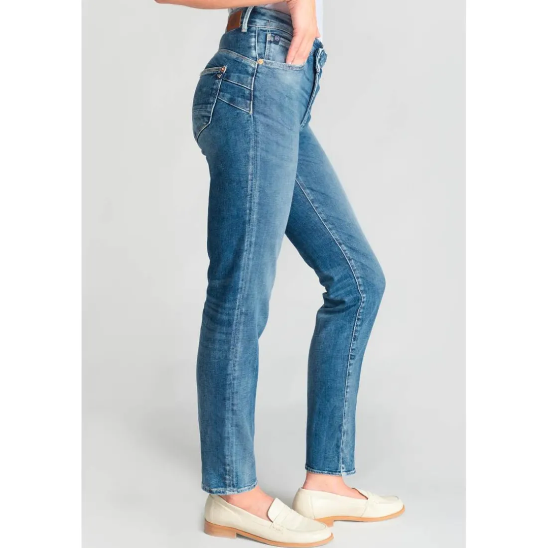 Jeans push-up regular, droit taille haute PULP, 7/8ème bleu Esme