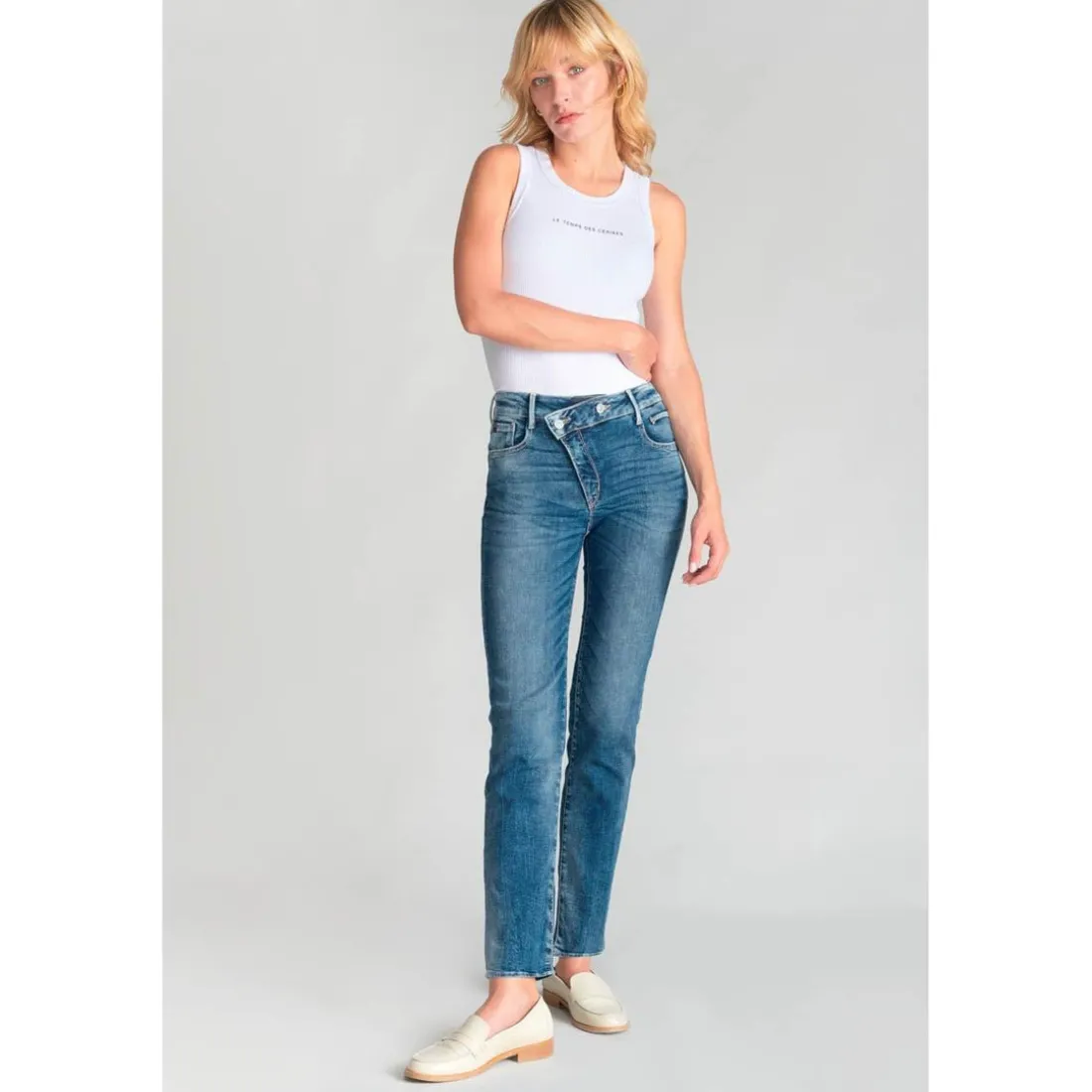 Jeans push-up regular, droit taille haute PULP, 7/8ème bleu Esme