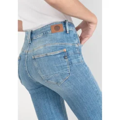 Jeans push-up regular, droit taille haute PULP, 7/8ème bleu en coton Aria