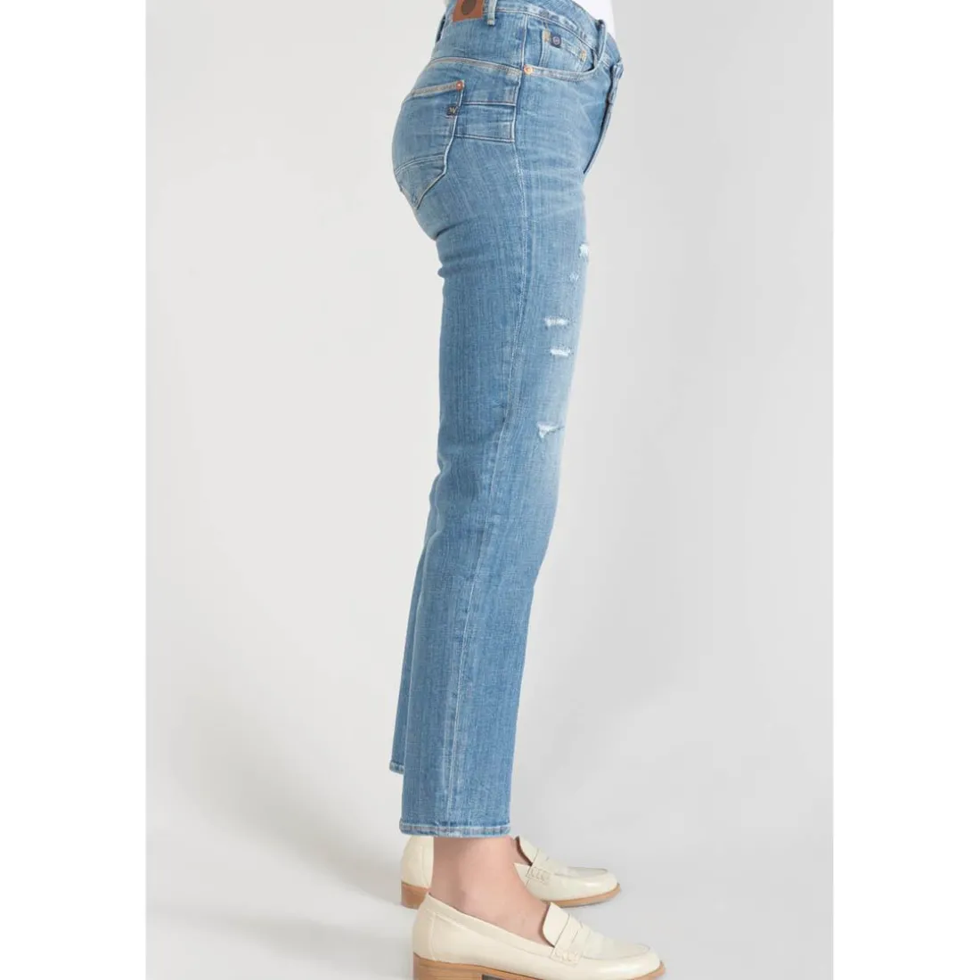 Jeans push-up regular, droit taille haute PULP, 7/8ème bleu en coton Aria