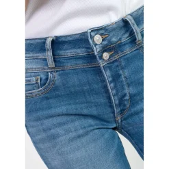 Jeans push-up regular, droit taille haute PULP, 7/8ème bleu en coton Gaia