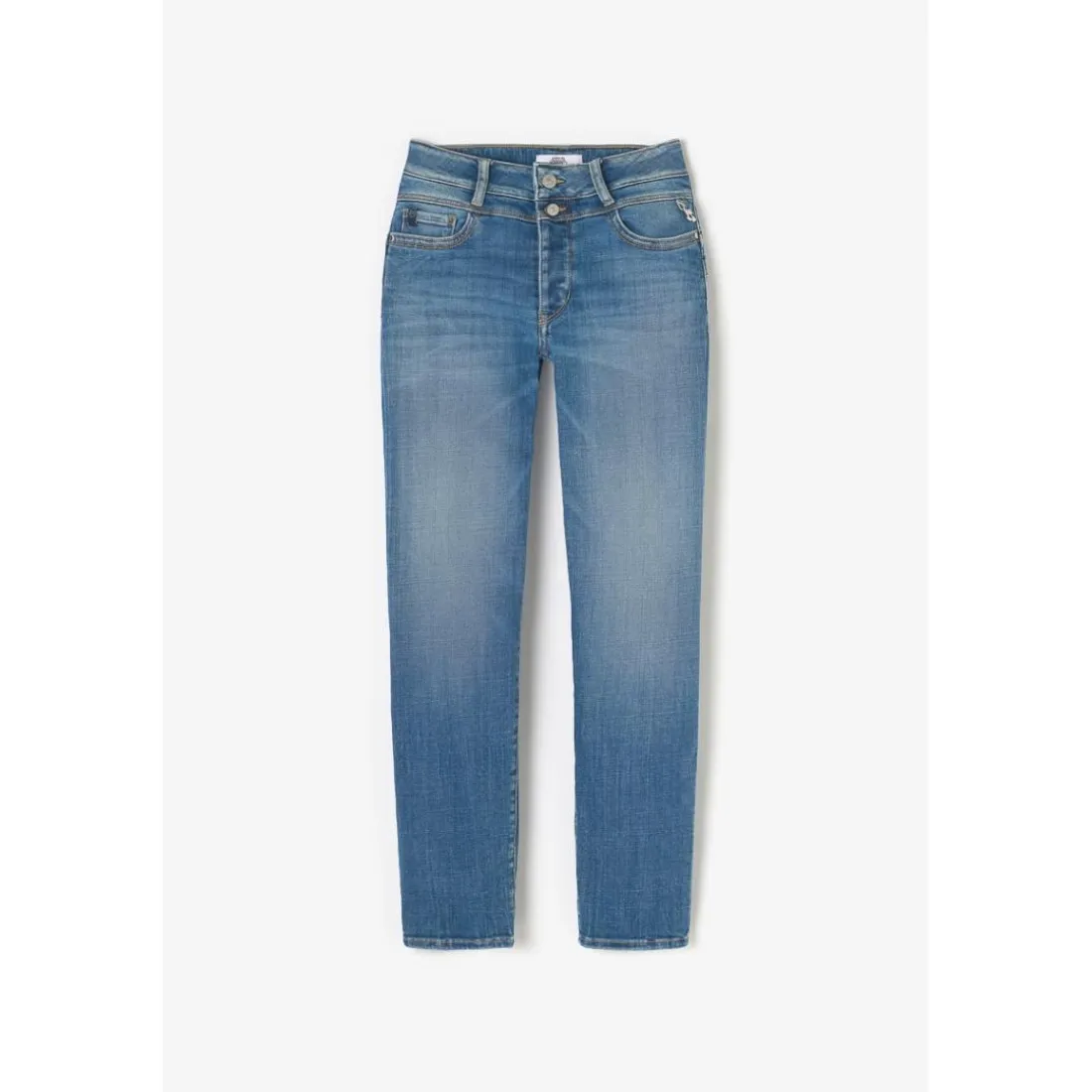 Jeans push-up regular, droit taille haute PULP, 7/8ème bleu en coton Gaia
