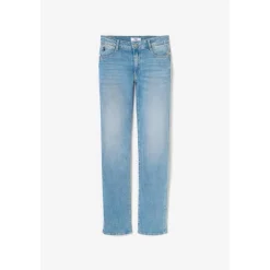 Jeans push-up regular, droit taille haute PULP, longueur 34 bleu en cuir Lise