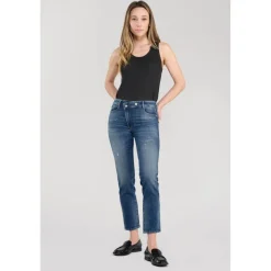 Jeans push-up regular, droit taille haute PULP, 7/8ème bleu Liz en coton
