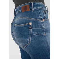 Jeans push-up regular, droit taille haute PULP, 7/8ème bleu Liz en coton