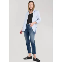 Jeans push-up regular, droit taille haute PULP, 7/8ème bleu Liz en coton