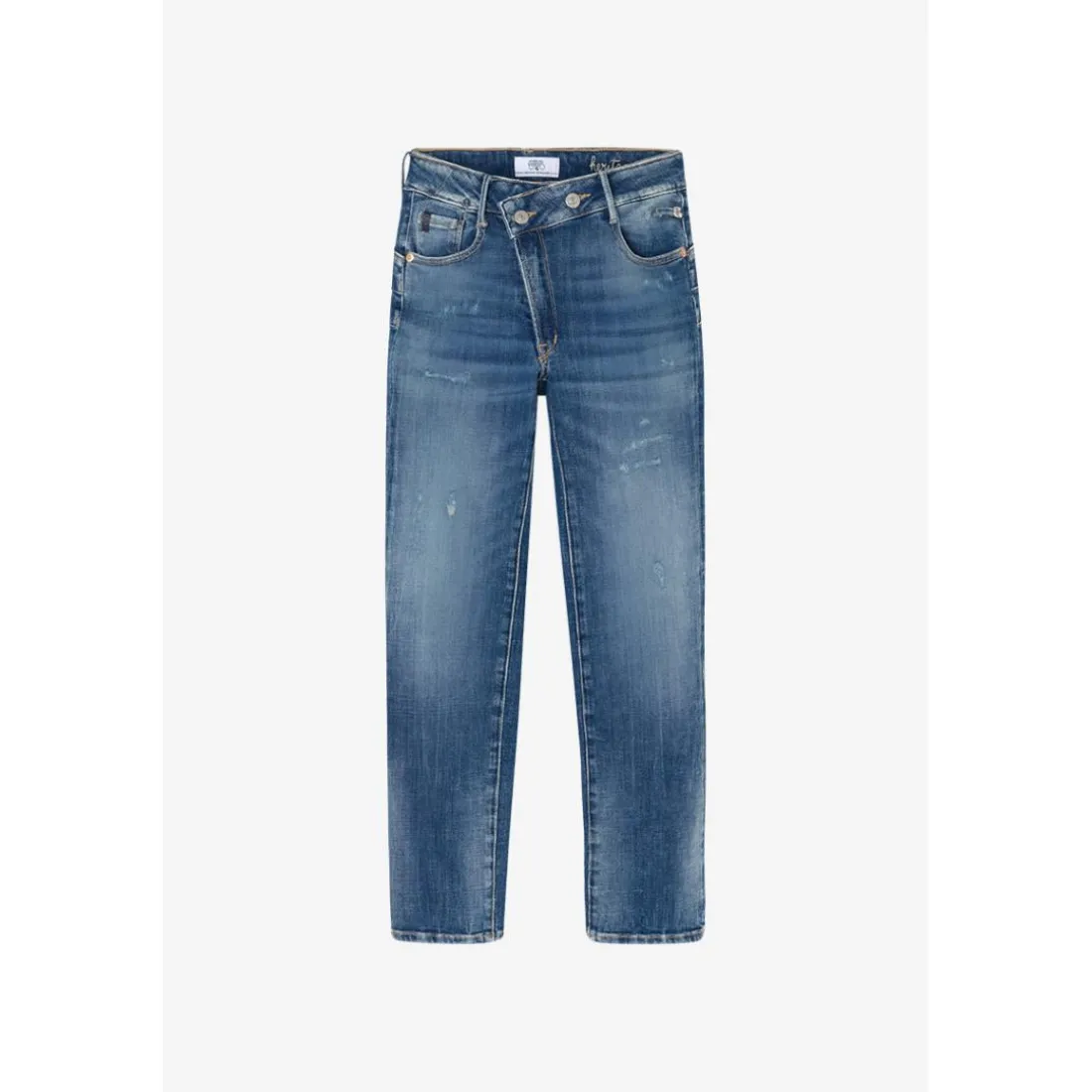Jeans push-up regular, droit taille haute PULP, 7/8ème bleu Liz en coton