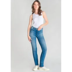 Jeans push-up regular, droit taille haute PULP, longueur 34 bleu en coton Kali