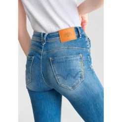 Jeans push-up regular, droit taille haute PULP, longueur 34 bleu en coton Kali