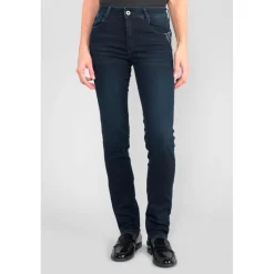 Jeans push-up regular, droit taille haute PULP, longueur 34 bleu Zadie en coton