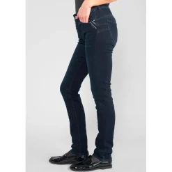 Jeans push-up regular, droit taille haute PULP, longueur 34 bleu Zadie en coton