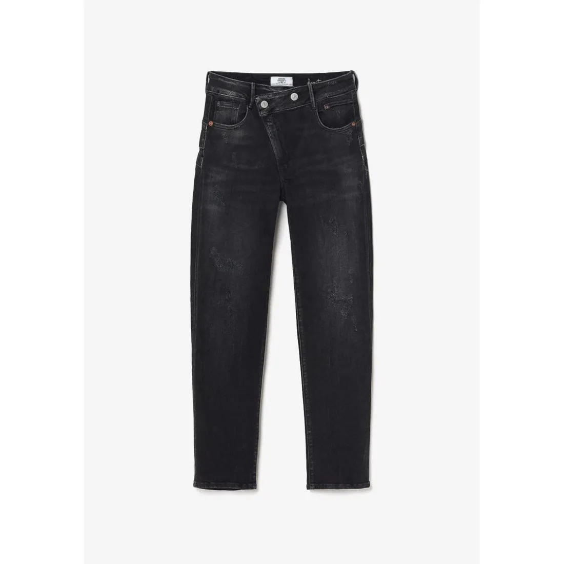 Jeans push-up regular, droit taille haute PULP, 7/8ème noir en coton