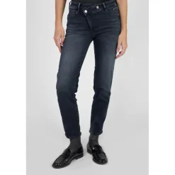 Jeans push-up regular, droit taille haute PULP, 7/8ème bleu Dina en coton