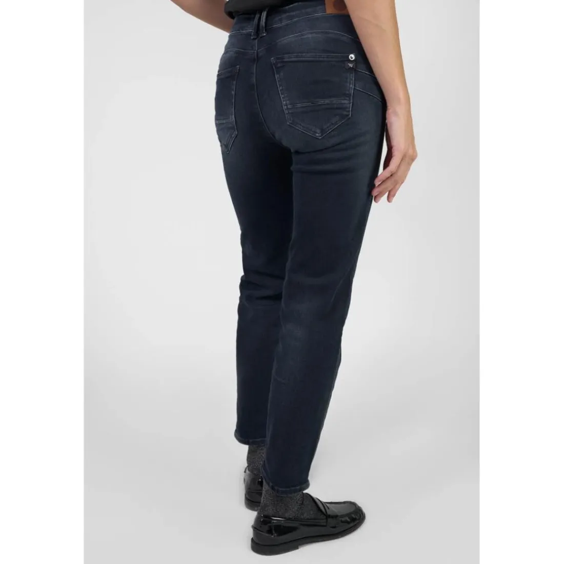 Jeans push-up regular, droit taille haute PULP, 7/8ème bleu Dina en coton