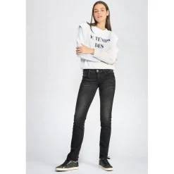 Jeans push-up regular, droit PULP, longueur 33 noir en coton