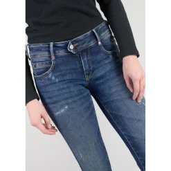 Jeans push-up regular, droit PULP, longueur 34 bleu en coton Opal