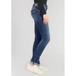 Jeans push-up regular, droit PULP, longueur 34 bleu en coton Opal