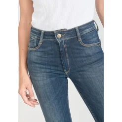 Jeans push-up regular, droit taille haute PULP, longueur 34 bleu en coton Rae
