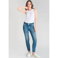 Jeans push-up slim Fermer ULTRA PULP, 7/8ème bleu Gigi en coton