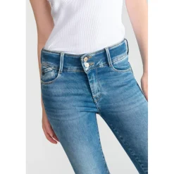 Jeans push-up slim Fermer ULTRA PULP, 7/8ème bleu Gigi en coton