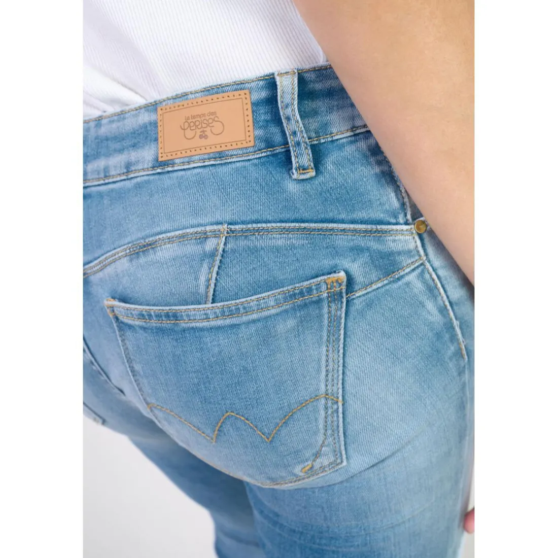 Jeans push-up slim PULP, longueur 34 bleu en coton Mae