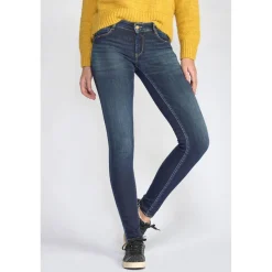 Jeans push-up slim PULP, longueur 33 bleu en coton Demi