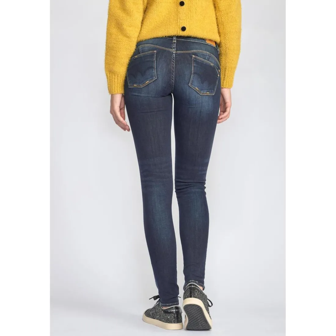 Jeans push-up slim PULP, longueur 33 bleu en coton Demi