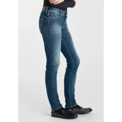 Jeans push-up slim PULP, longueur 34 bleu en coton Yule