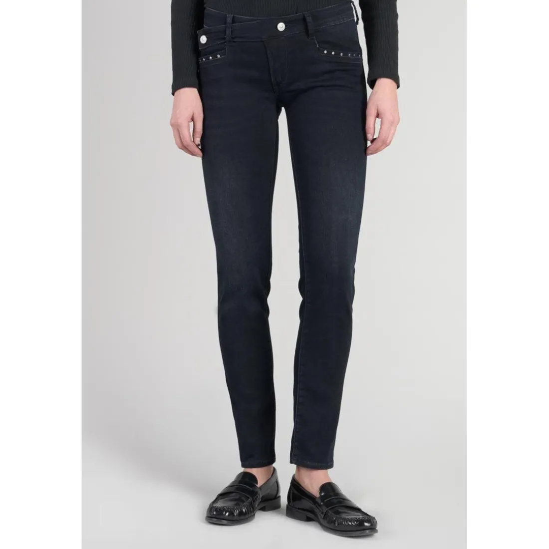 Jeans push-up slim PULP, longueur 34 bleu en coton Lena