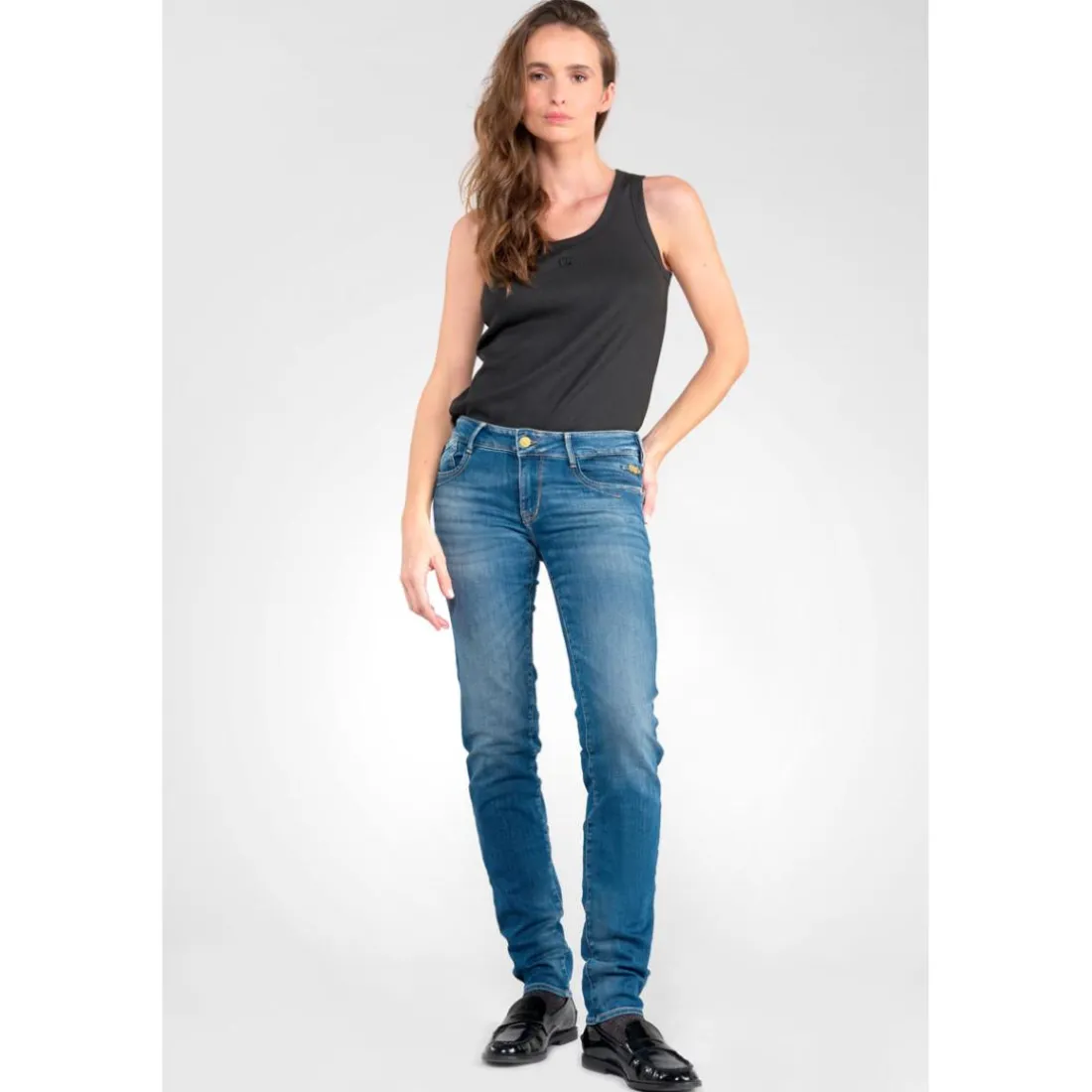 Jeans push-up slim PULP, longueur 34 bleu Ione