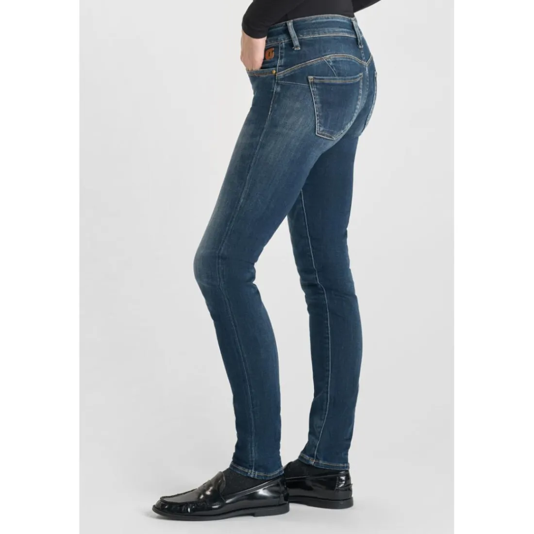 Jeans push-up slim PULP, longueur 34 bleu en coton Hattie
