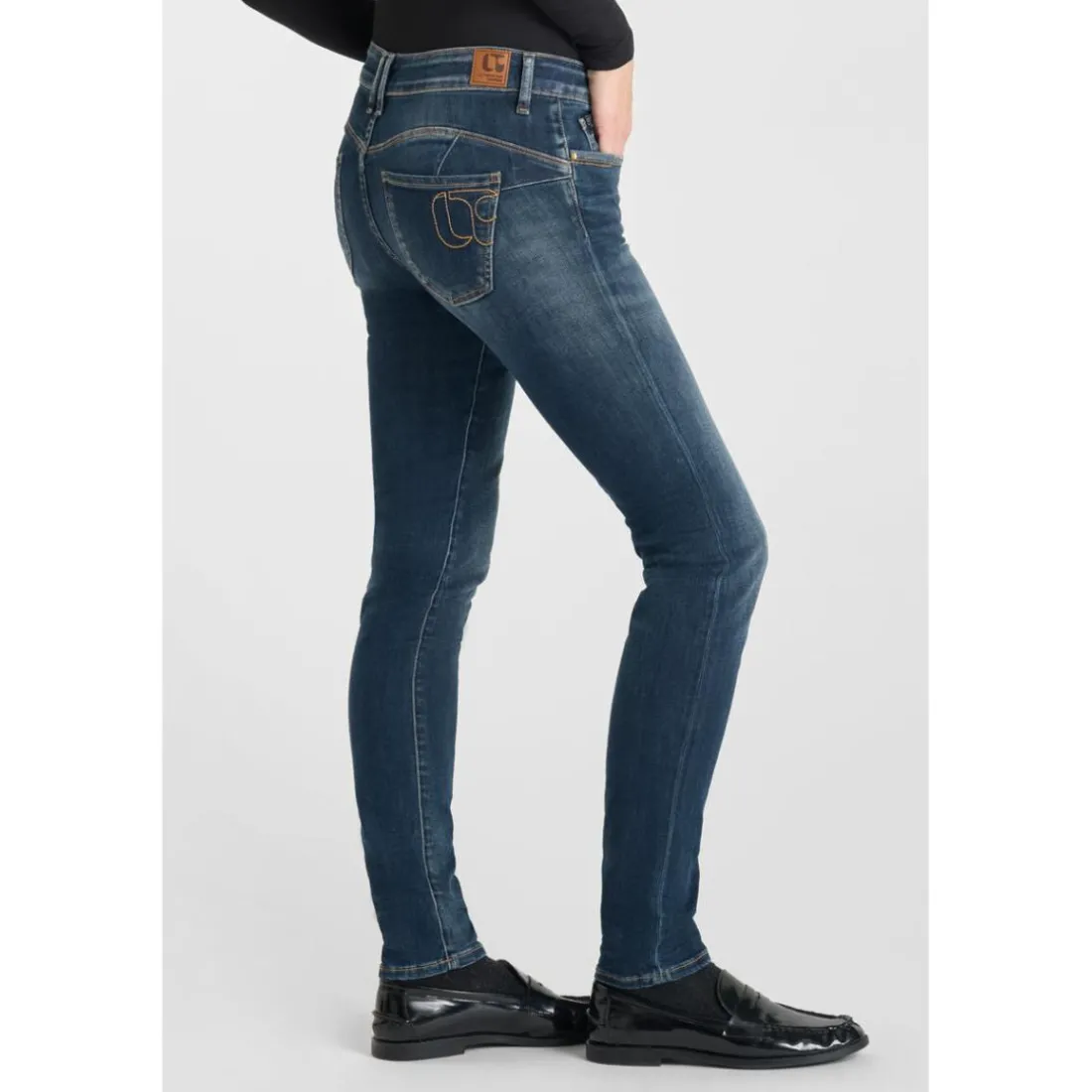 Jeans push-up slim PULP, longueur 34 bleu en coton Hattie