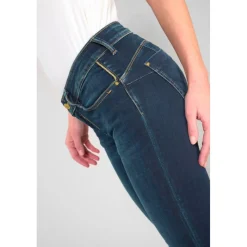 Jeans push-up slim PULP, longueur 34 bleu Yara en coton