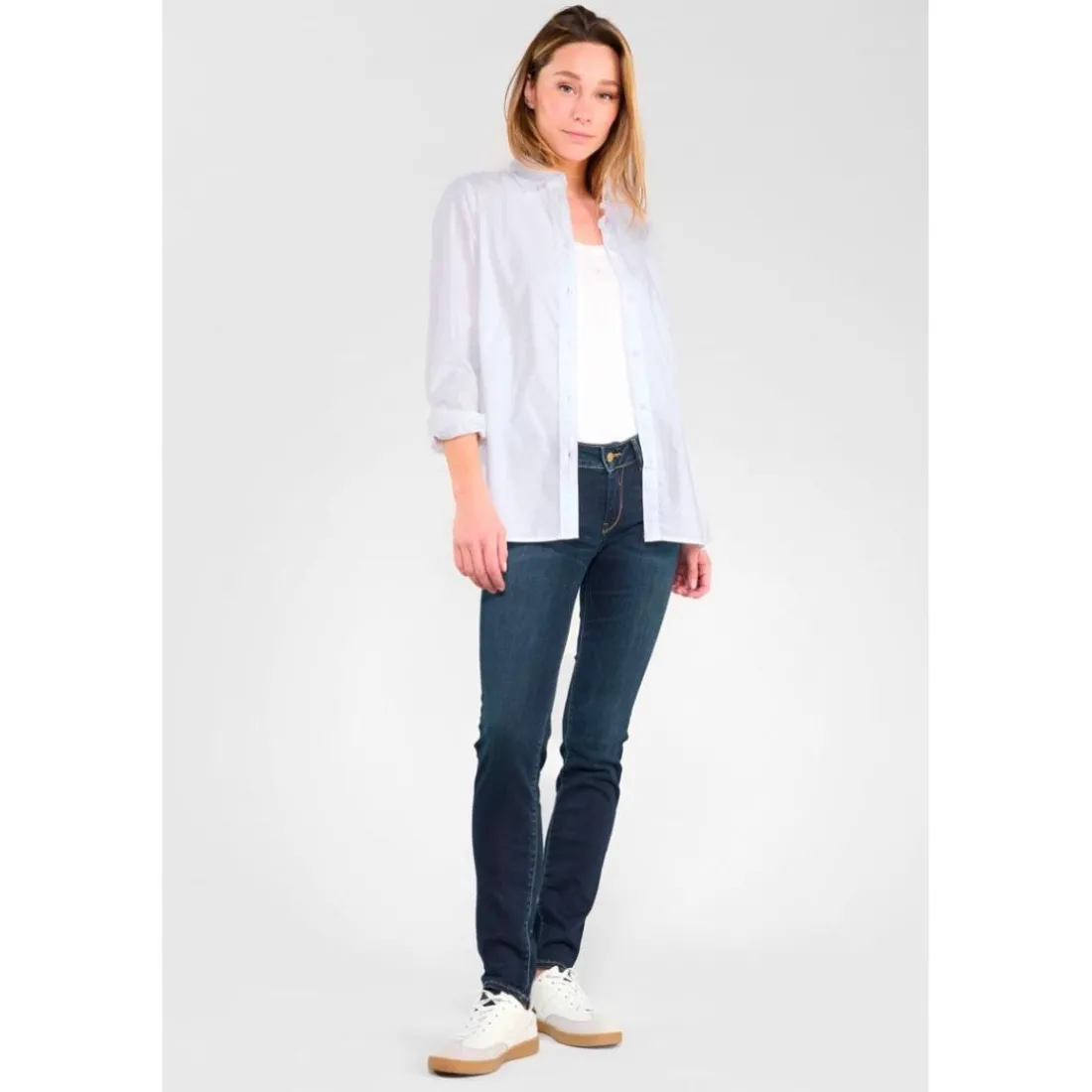 Jeans push-up slim PULP, longueur 34 bleu Yara en coton