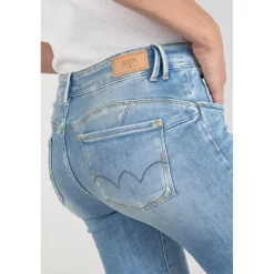Jeans push-up slim PULP, longueur 34 bleu en coton Clara