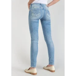 Jeans push-up slim PULP, longueur 34 bleu en coton Clara