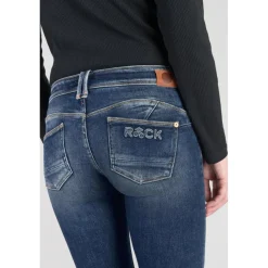 Jeans push-up slim PULP, 7/8ème bleu en coton Sloan