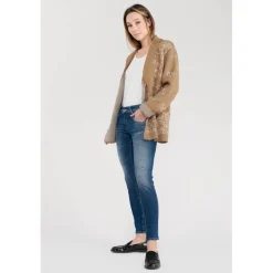 Jeans push-up slim PULP, 7/8ème bleu Maia en coton