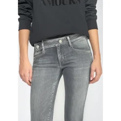 Jeans push-up slim PULP, 7/8ème gris en coton Sia