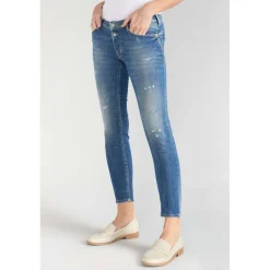 Jeans push-up slim PULP, 7/8ème bleu en coton Tara