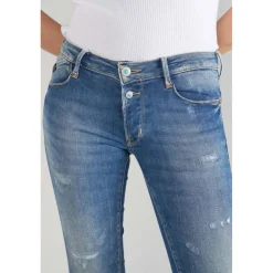 Jeans push-up slim PULP, 7/8ème bleu en coton Tara