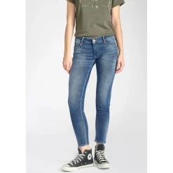 Jeans push-up slim PULP, 7/8ème bleu en coton Lyra