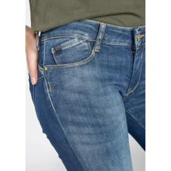 Jeans push-up slim PULP, 7/8ème bleu en coton Lyra