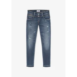 Jeans push-up slim PULP, 7/8ème bleu en coton Vera