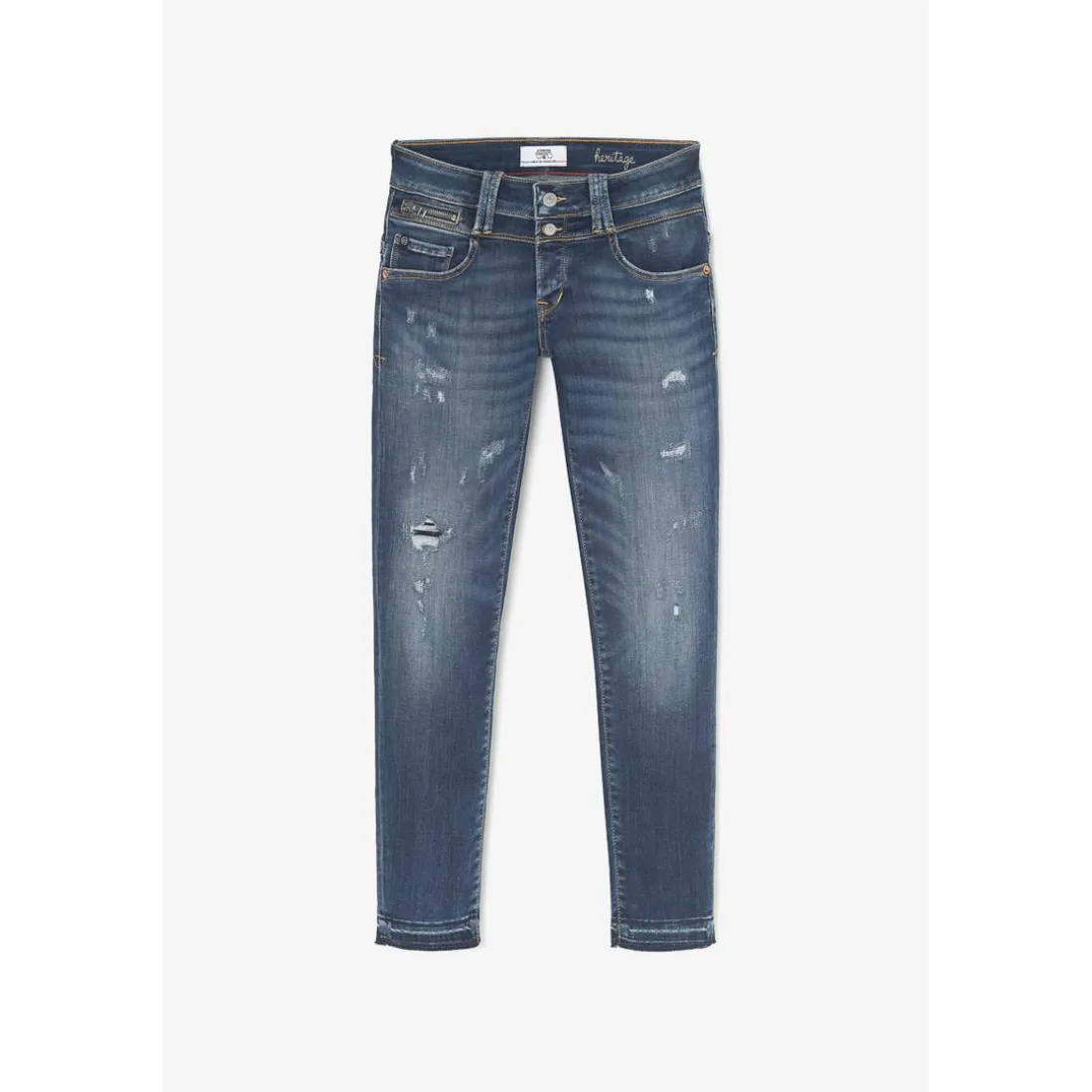 Jeans push-up slim PULP, 7/8ème bleu en coton Vera