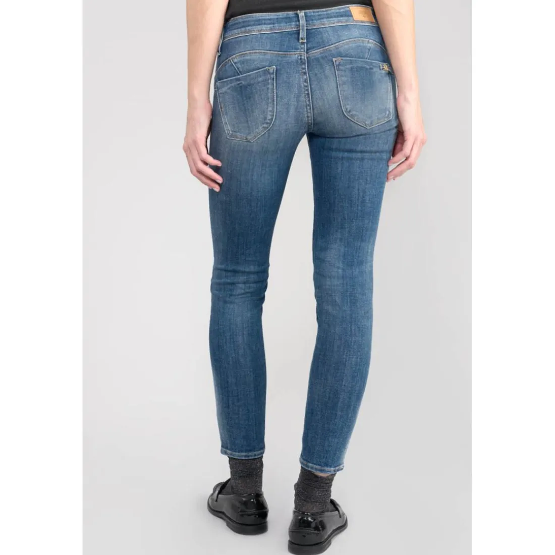 Jeans push-up slim PULP, 7/8ème bleu en coton Adele