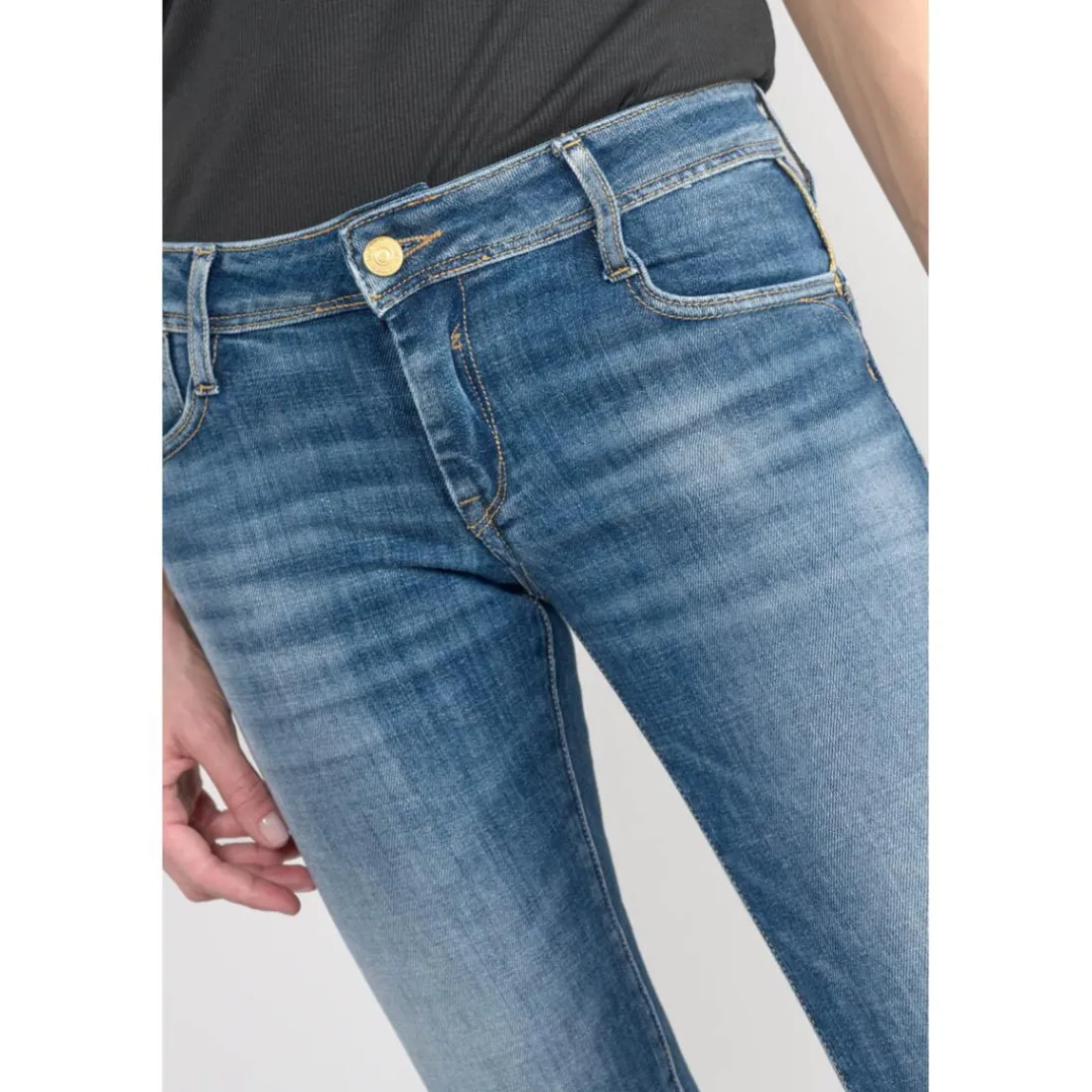 Jeans push-up slim PULP, 7/8ème bleu en coton Adele