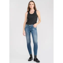 Jeans push-up slim PULP, 7/8ème bleu en coton Adele