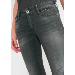 Jeans push-up slim PULP, 7/8ème noir Mae en coton